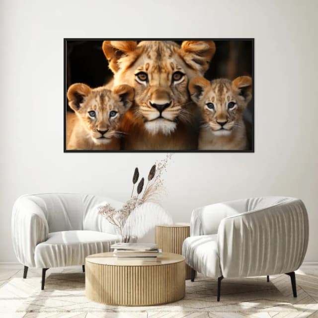 Quadro Decorativo Família Leão