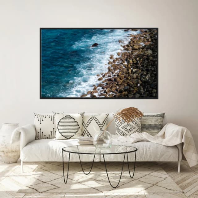 Quadro Decorativo Mar Com Pedras