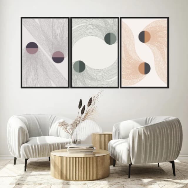 Kit Quadros Decorativos Minimalista Geo