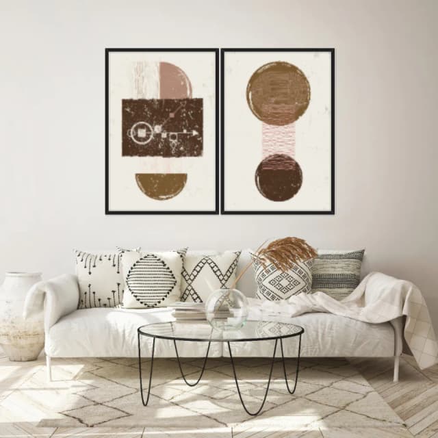 Kit Quadros Decorativos Abstrato Boho