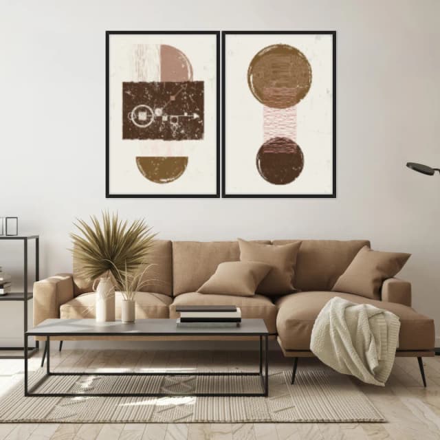 Kit Quadros Decorativos Abstrato Boho