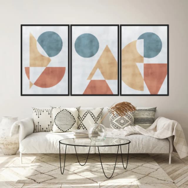 Kit Quadros Decorativos Formas Geométricas