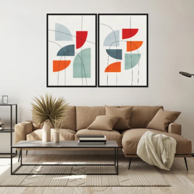 Kit Quadros Decorativos Linhas E Formas