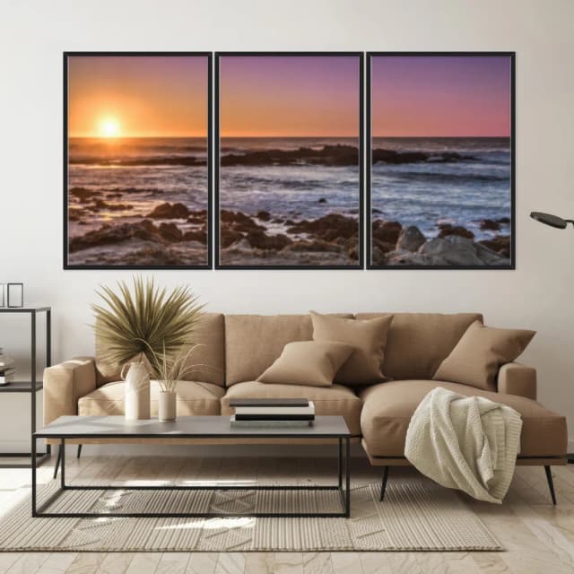 Kit Quadros Decorativos Pôr Do Sol