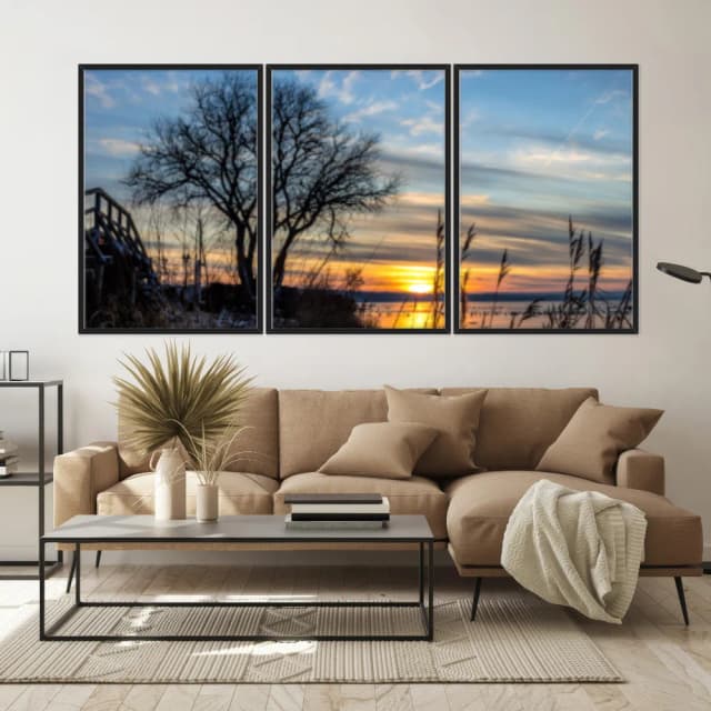 Kit Quadros Decorativos Pôr Do Sol