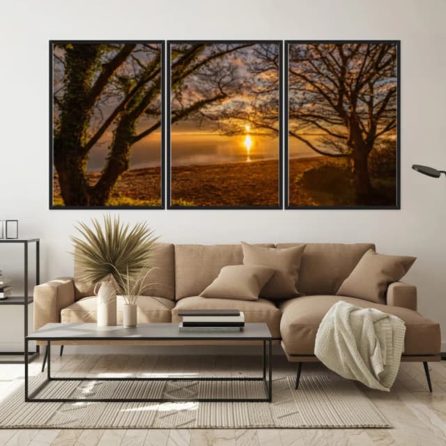 Kit Quadros Decorativos Pôr Do Sol