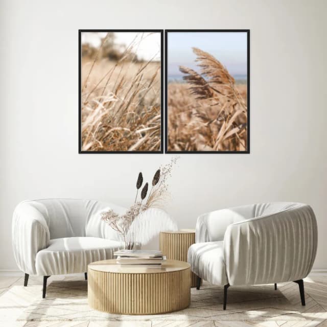 Kit Quadros Decorativos Folhas Secas