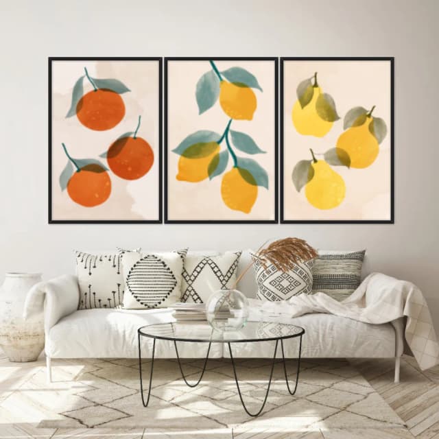 Kit Quadros Decorativos Frutas