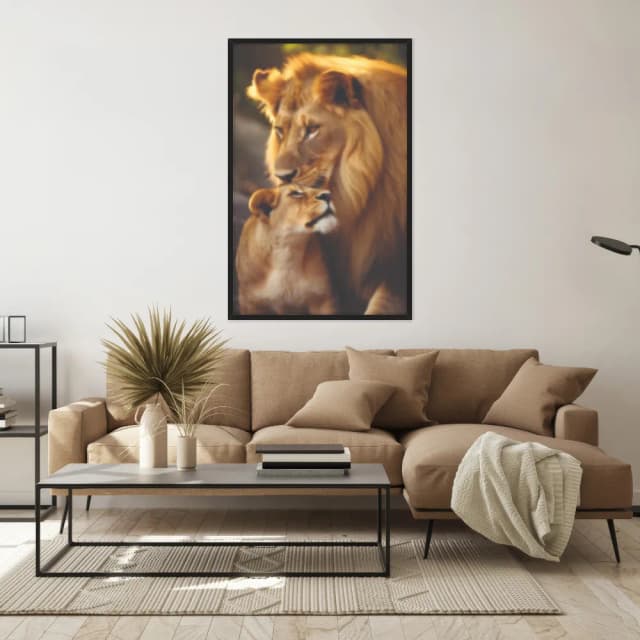 Quadro Decorativo Família Leão