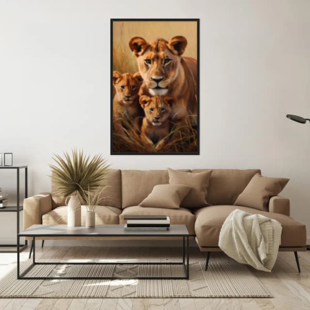 Quadro Decorativo Família Leão
