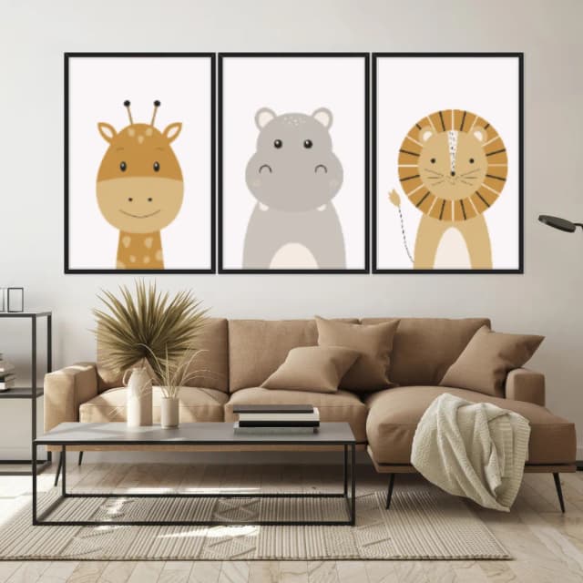 Kit Quadros Decorativos Safari