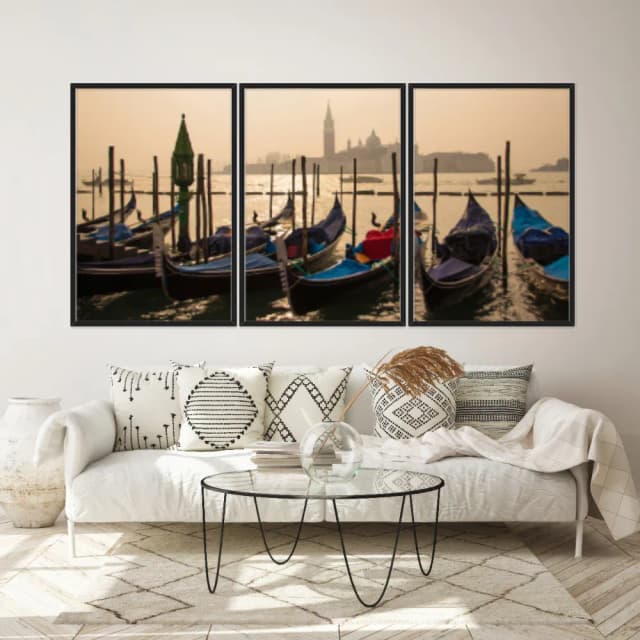 Kit Quadros Decorativos Barcos Coloridos