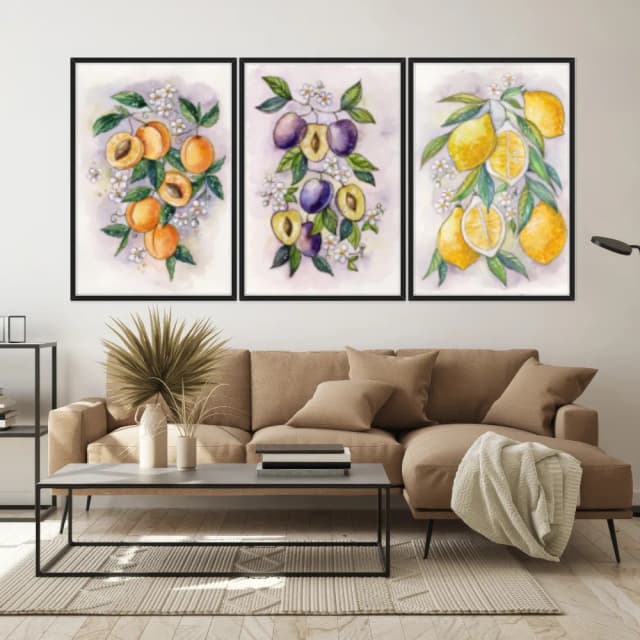 Kit Quadros Decorativos Frutas