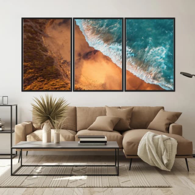 Kit Quadros Decorativos Mar Na Areia