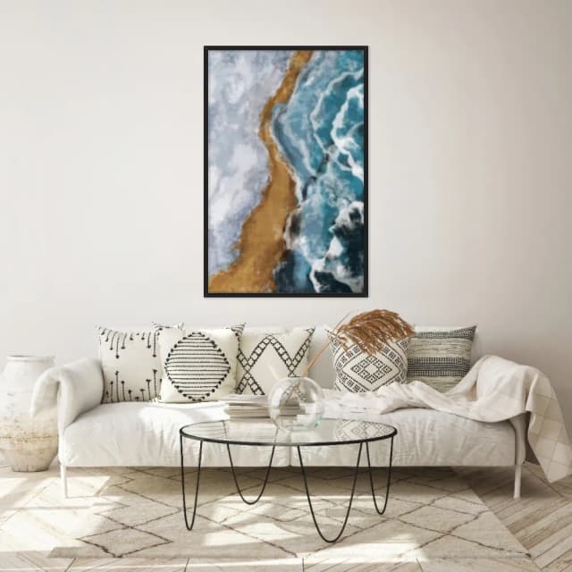 Quadro Decorativo Pintura De Mar Com Areia