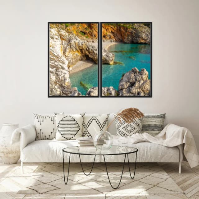 Kit Quadros Decorativos Mar Com Pedras