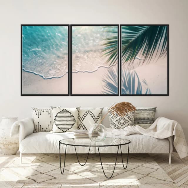 Kit Quadros Decorativos Mar Na Areia