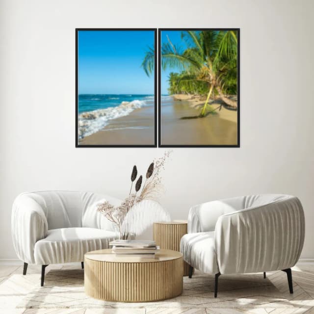 Kit Quadros Decorativos Coqueiro Na Praia