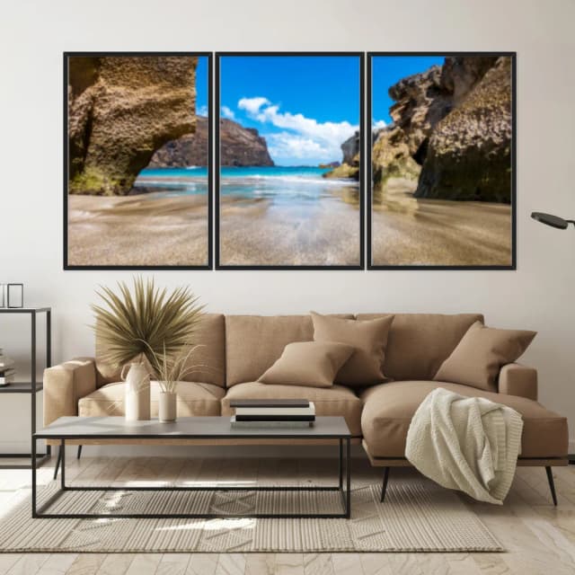 Kit Quadros Decorativos Mar Com Montanha