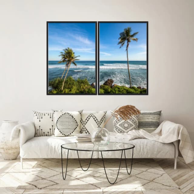 Kit Quadros Decorativos Coqueiro Na Praia