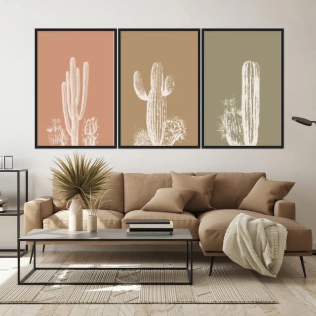 Kit Quadros Decorativos Cactos