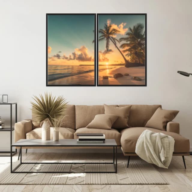 Kit Quadros Decorativos Coqueiro