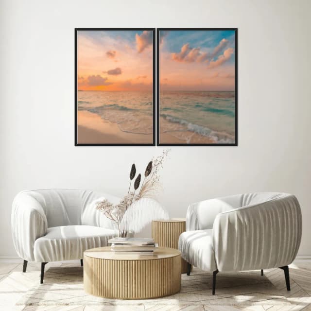 Kit Quadros Decorativos Mar Na Areia