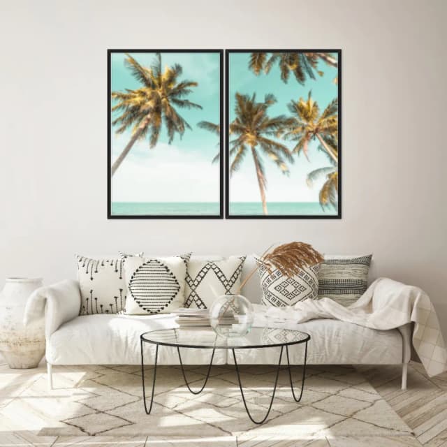 Kit Quadros Decorativos Coqueiro Na Praia